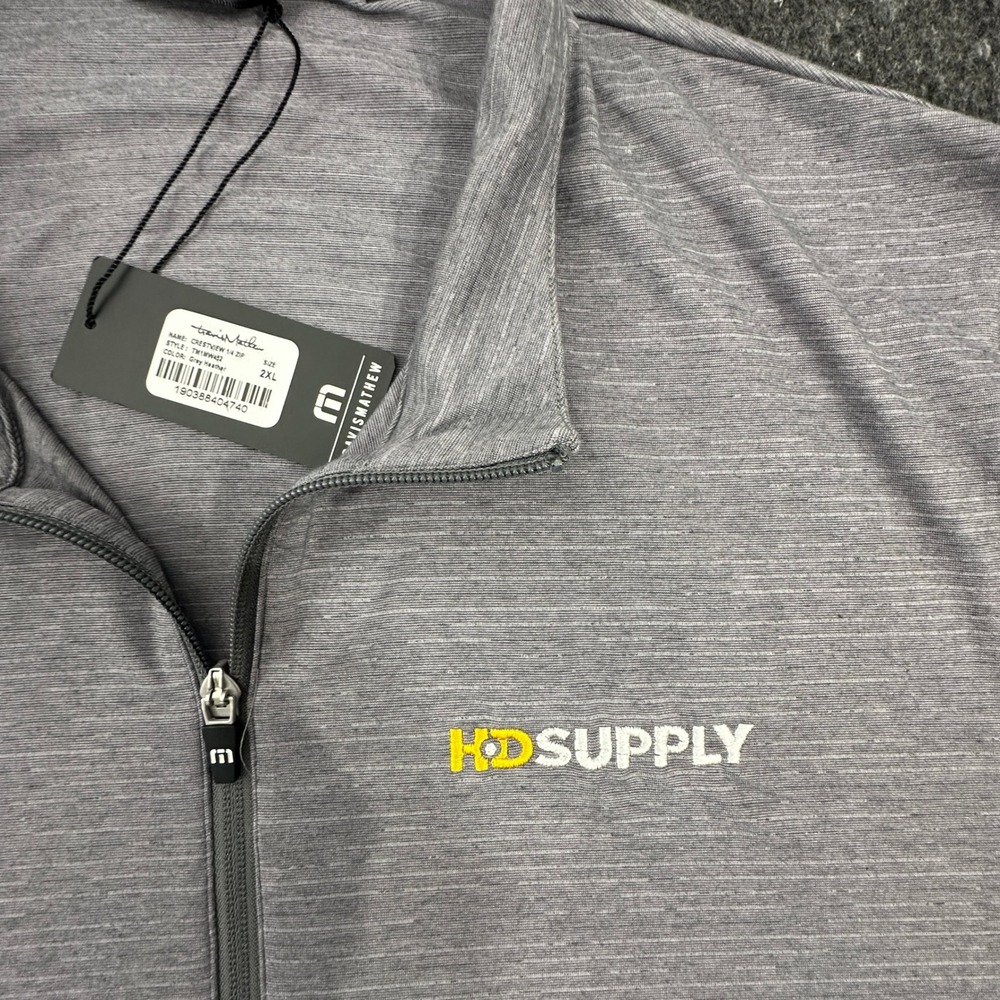 Travis Mathew Crestview 1/4 Zip Men XXL Grey Heather Performance HD Supply Logo - Picture 6 of 10